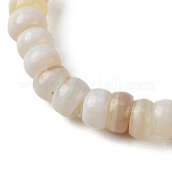 Rondelle Natural Freshwater Shell Beaded Stretch Bracelets for Women&nbsp;BJEW-JB10911