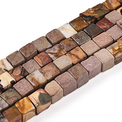 Natural Polychrome Jasper/Picasso Stone/Picasso Jasper Beads Strands&nbsp;G-T140-45B