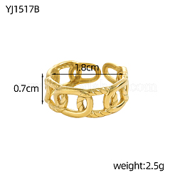 304 Stainless Steel Oval Chain Cuff Bangles for Women&nbsp;STAS-OY012-38G