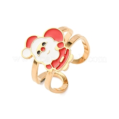 304 Stainless Steel with Enamel Cuff Rings for Women&nbsp;LS-RJEW-Z116-01G-01