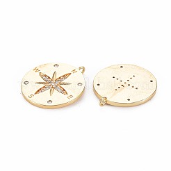Brass Micro Pave Clear Cubic Zirconia Pendants&nbsp;KK-S356-703