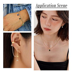 9Pcs 9 Colors Square Brass Micro Pave Cubic Zirconia Charms&nbsp;KK-TA0008-31