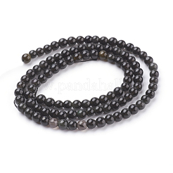 Natural Obsidian Beads Strands&nbsp;G-G099-4mm-24
