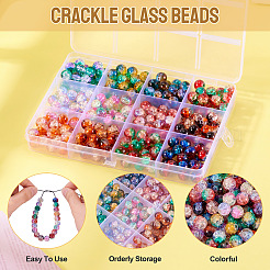 12 Colors Crackle Glass Beads&nbsp;CCG-TA0002-05A