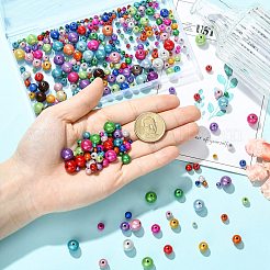 350Pcs 4 Styles Laser Opaque Acrylic Beads&nbsp;OACR-CJ0002-22
