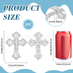 1Pc Cross Alloy Glass Rhinestone Decoration&nbsp;FIND-FG0004-94