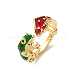 Brass Enamel Cuff Rings&nbsp;RJEW-D330-01G