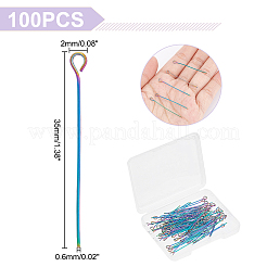 100Pcs Ion Plating(IP) 304 Stainless Steel Eye Pins&nbsp;STAS-UN0048-98