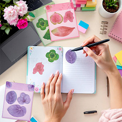 16Pcs 4 Colors Leaf Paper Memo Pad Sticky Notes&nbsp;OFST-TA0001-08