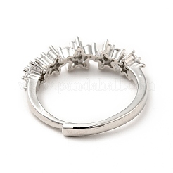 Clear Cubic Zirconia Flower Adjustable Ring&nbsp;RJEW-I087-08P