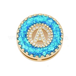 Brass Micro Pave Cubic Zirconia Slide Charms&nbsp;KK-I723-51G-01