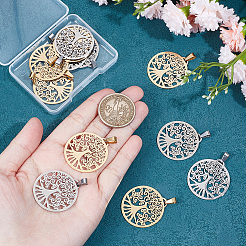 12Pcs 2 Colors 201 Stainless Steel Pendants&nbsp;STAS-UN0053-69