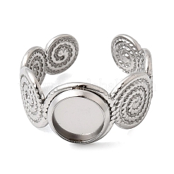 Spiral 304 Stainless Steel Cuff Ring Components&nbsp;STAS-P454-02A-P