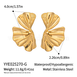 304 Stainless Steel Leaf Stud Earrings&nbsp;ND8551-1
