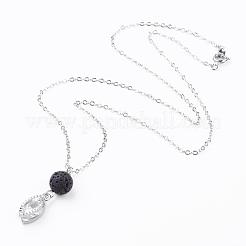 Alloy Charms with Cubic Zirconia Pendant Necklaces&nbsp;NJEW-JN01978