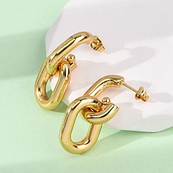 304 Stainless Steel Oval Dangle Stud Earrings&nbsp;X-EJEW-L304-04G
