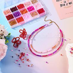 1800Pcs 15 Styles Baking Paint Imitation Jade Glass Beads & Electroplate Glass Beads Sets&nbsp;EGLA-TA0001-73
