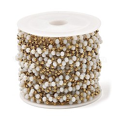 Rondelle Glass Beaded Link Chains&nbsp;CHS-G028-07G-01