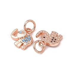Brass Micro Pave Cubic Zirconia Pendants&nbsp;ZIRC-E124-68RG-1
