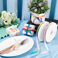 50 Yards Macaron Gradient Color Polyester Ribbon&nbsp;OCOR-WH0070-45A