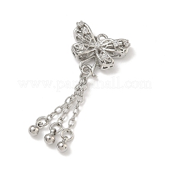 Brass Micro Pave Clear Cubic Zirconia Pendants&nbsp;KK-D228-02P-02