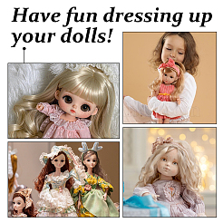 6Pcs 6 Colors High Temperature Fiber Long Pear Perm Hairstyle Doll Wig Hair&nbsp;DOLL-DC0001-06A