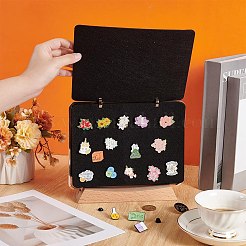 1Pc Alloy Flip Calendar Rack with Wood Base&nbsp;DIY-BC0013-90B