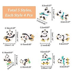 20pcs 5 Style Rack Plating Alloy Enamel Pendants&nbsp;ENAM-NB0001-87