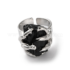 Natural Tourmaline Nuggets Open Cuff Rings&nbsp;G-B123-01P