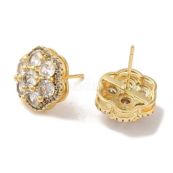 Brass Micro Pave Cubic Zirconia Earrings for Women&nbsp;EJEW-E301-04G
