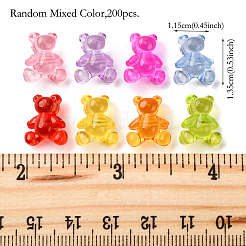200Pcs Transparent Acrylic Beads&nbsp;MACR-FP0001-16
