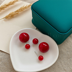 4 Pairs 4 Colors Plastic Round Stud Earrings&nbsp;EJEW-GO0003-33