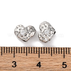 Brass Micro Pave Clear Cubic Zirconia Beads&nbsp;KK-U042-05G-1
