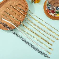 8Pcs 304 Stainless Steel & Brass & Aluminium  Baseball Cap Chain&nbsp;HJEW-SW00145