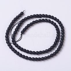 Synthetic Black Stone Beads Strands&nbsp;G-C059-4mm-1