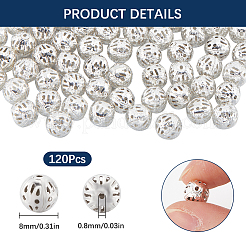 120Pcs Brass Filigree Hollow Beads&nbsp;KK-SC0005-15