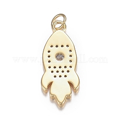 Brass Micro Clear Cubic Zirconia Pendants&nbsp;ZIRC-F120-083G