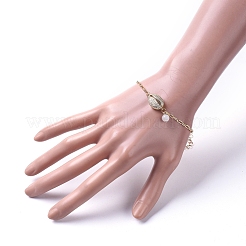 Brass Micro Pave Clear Cubic Zirconia Link Bracelets&nbsp;BJEW-JB05126-02