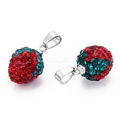 Polymer Clay Rhinestone Pendants&nbsp;RB-S055-39G-A