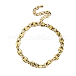 304 Stainless Steel Coffee Bean Chain Bracelets for Men Women&nbsp;BJEW-G725-06G