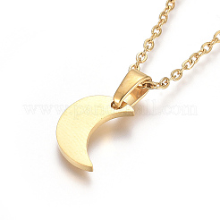304 Stainless Steel Pendant Necklaces&nbsp;NJEW-F275-08G