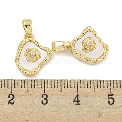 Brass with Clear Cubic Zirconia with Sea Shell Charms&nbsp;KK-Q820-14G