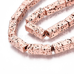 Electroplated Natural Lava Rock Beads Strands&nbsp;G-T114-63RG