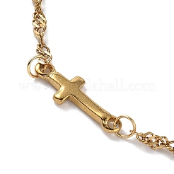 304 Stainless Steel Cross Link Bracelets&nbsp;BJEW-JB11699-01