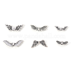 6 Styles Tibetan Style Alloy Wing Beads&nbsp;TIBEB-YW0001-03AS