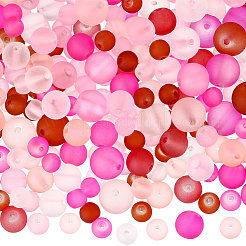 400Pcs 15 Colors Baking Paint Transparent Glass Beads&nbsp;GLAA-PA0001-82B