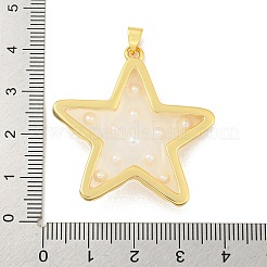 Rack Plating Brass & Epoxy Resin Pendants&nbsp;KK-C059-08B-G