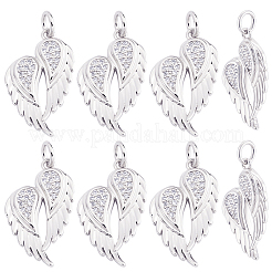 10Pcs Brass Micro Pave Cubic Zirconia Pendants&nbsp;ZIRC-BBC0003-79P