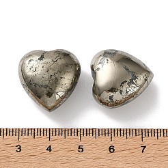 Natural Pyrite and Quartz Heart Palm Stones&nbsp;G-Z122-02