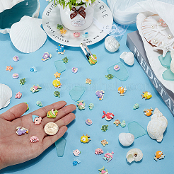 50Pcs Ocean Theme Opaque Resin Decoden Cabochons&nbsp;RESI-SC0006-75